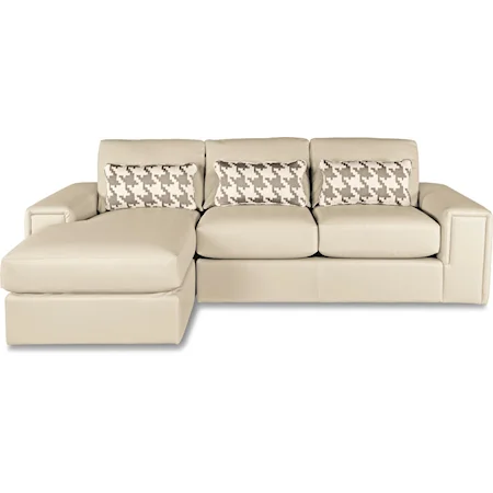 Two Piece Modern Sectional Sofa with Architectural Lines and LAF Chaise